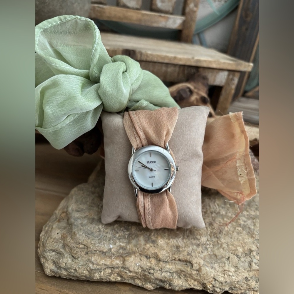 Studio Time Pearl Face Wrap Tie Watch W/ Extra Strap NEW
